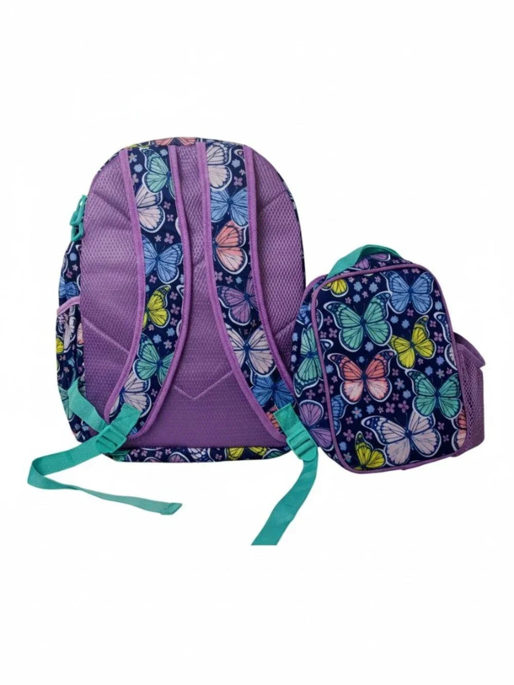 Member’s Mark Butterfly Backpack Lunch Bag Set NWOT Kids Y2K Colorful School